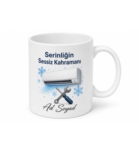 Klima Montaj Ustası Yazın Serinleten Kahraman İsim Yazılı Kupa Bardak Hediye