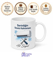 Klima Montaj Ustası Yazın Serinleten Kahraman İsim Yazılı Kupa Bardak Hediye