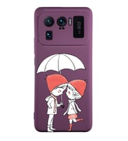 Xiaomi Mi11 Ultra Uyumlu Lansman Kılıf Aşk Tasarımlı İçi Kadife Kapak-Mürdüm (Şeffaf)