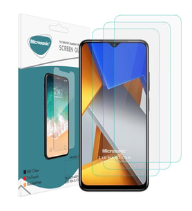 Microsonic Xiaomi Poco M4 Screen Protector Nano Glass Cam Ekran Koruyucu (3`lü Paket) (Renksiz)