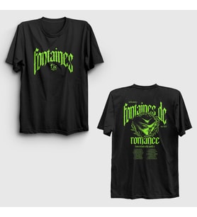 Presmono Unisex Siyah Logo Fontaines Dc Sırt Baskılı T-Shirt 538943tt