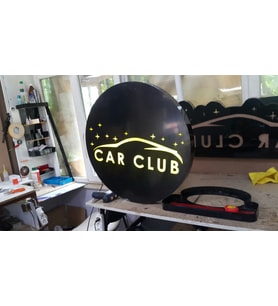 Car Club Yazılı Tabela 3D Led Neon Etkili Işıklı Tabela 30X45 CM Tek Taraflı