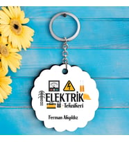 Elektrik Teknikerlerine Özel İsimli Anahtarlık