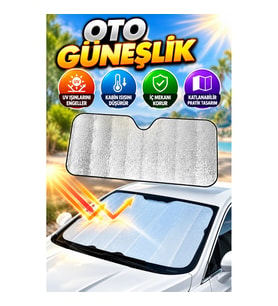 Katlanabilir Oto Ön Cam Güneşliği Isı ve Işık Yansıma Önleyici Honda Civic Peugeot 3008 Volkswagen P