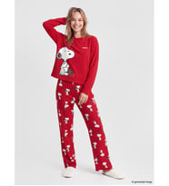 LCW Young Kırmızı Snoopy Baskılı Kadın Pijama Takımı
