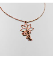 925 Ayar Gümüş Kişiselleştirilebilir Lotus Figürlü İsim Kolye (Rose)