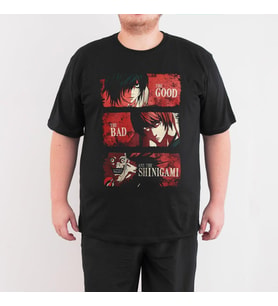 Bant Giyim - Death Note 4XL Büyük Beden Siyah Erkek Tişört (Siyah - Beyaz)