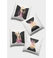 Pembe Modern Çift Taraflı 4'lü Set Kırlent Kılıfı 4KR034