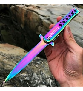 Kişiye Özel İsimli Columbia 1111-GK 23 CM İsim Baskılı Tac Force Ti-Lite Gökkuşağı Çakı (Çok Renkli)