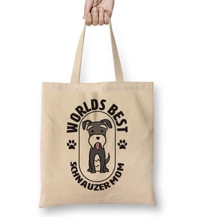 Worlds Best Schnauzer Mom 05 Bez Çanta Uzun Saplı