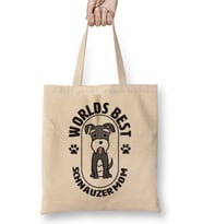 Worlds Best Schnauzer Mom 05 Bez Çanta Uzun Saplı