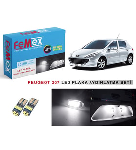 Peugeot 307 LED Plaka Aydınlatma Ampul Seti FEMEX Parlak Beyaz