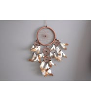 Üç Gözlü Kahverengi Rüya Kapanı / Dreamcatcher (16,5 cm çap)