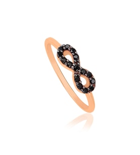 EMILIANO JEWELLERY SİLVER 925 AYAR TAŞLI SONSUZLUK YÜZÜK (Gümüş)