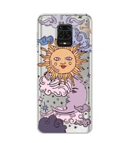 Redmi Note 9 Pro / 9s Uyumlu Güneş ve Ay Tasarımlı Şeffaf Telefon Kılıfı