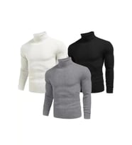 3 Adet Unisex Kaşkorse Boğazlı Full Likralı Fitilli Body Kazak