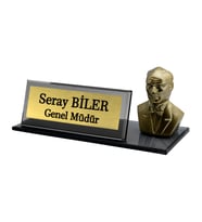 Kişiye Özel Tasarım Kristal İsimlik Ofis İsimlik Yönetici Cam İsimlik Atatürk Kristal Masa İsimliği
