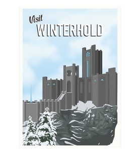 Skyrim Winterhold Seyahat Poster Tablo Ahşap Poster Dekoratif