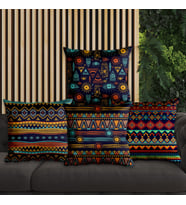 eJOYA Etnik Tasarımlı 4'lü Yastık İçi Ve Kırlent Kılıfı 45cm 113844