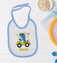 BK Kids Kişiye Özel Mavi Bebek Mama Önlüğü - Model 170