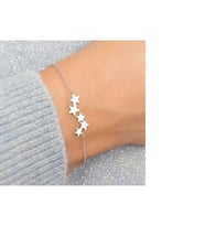 Kişiye Özel 925 Ayar Gümüş Şans Yıldızları Bileklik