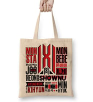 Monsta X Font Collage Bez Çanta Uzun Saplı