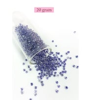 Dökme Cam Kum Boncuk (8/0) 3 mm - 20 Gram - Şeffaf Mor Beyaz - BNC181