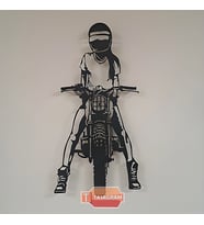 Motorcu Kız Metal Tablo