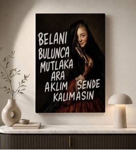 BK Gift Vintage Klasik Sanat Esprili Sözlü Dekoratif Kanvas Tablo - 3