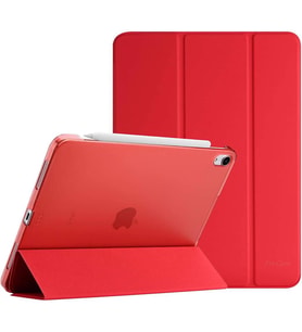 Apple iPad Air 5 10.9 2022 M1 Kılıf PU Deri Smart Standlı Case A2588 A2589 A2591 (Kırmızı)