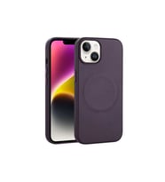 Apple iPhone 14 Plus Uyumlu Kılıf PU Deri M-safe Wireless Şarj Özellikli Zore Derix Kapak (Koyu Mor)