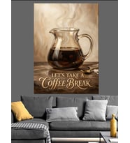 Let'S Take A Coffee Break Dekoratif Kanvas - Mdf Ahşap Tablo