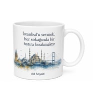 İstanbullu Yazılı Baskılı Kupa Bardak Hediye Özel Tasarım Porselen Kupa