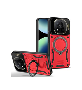 Pilelistore   Xiaomi Redmi Note 14 Pro 5G Kılıf Joy Lens Standlı Kapak - Kırmızı