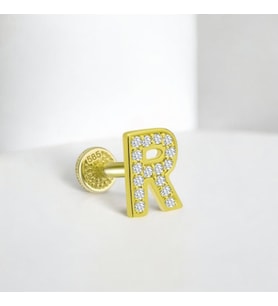 Glorria Altın R Harfi Tragus Piercing