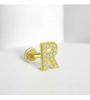 Glorria Altın R Harfi Tragus Piercing