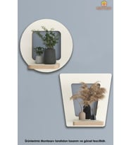 Ahşap Dekoratif Duvar Rafı 2 li Set ( MTS-276 ) (Beyaz)