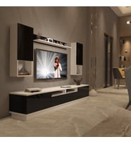 Decoraktiv Trendstyle 5220DAS Slm Tv Ünitesi Tv Sehpası - Beyaz Siyah (Siyah - Beyaz)