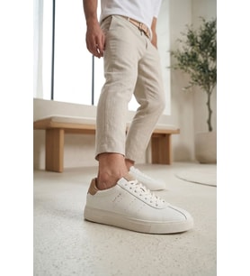 Lufian 111230293 Paul Erkek Hakiki Deri Klasik Sneaker Beyaz