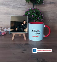 Öğretim Üyesi Fotoğraflı Dekoratif Taş, Kupa Bardak Beyaz Hediye Öğretmenler Günü Hediyesi (Model 2)
