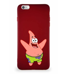 Apple iPhone 6 Plus Soft Premier Kapak Patrick Yıldız Tasarımlı Silikon Kılıf - Mürdüm (Şeffaf)