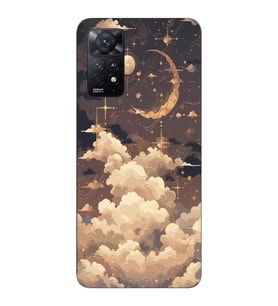 Xiaomi Redmi Note 11 PRO Uyumlu Bulutlar Tasarımlı Şeffaf Telefon Kılıfı