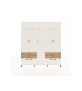 Arges Dolap 12 Raflı 4 Çekmeceli 2 Askılı 220x30x243 Aytaşı-Aytaşı/Çam