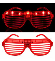 LED Işıklı Panjur Parti Gözlüğü Kırmızı Renk Shutter Gözlük