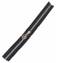 Angel Çanta Aksesuar Başlıklı Fermuar 30 Cm Gümüş Metal Siyah