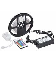 5 MT 3 Cipli Rgb Şerit Led Silikonlu Adaptör Uzaktan Kumanda Tak Çalıştır TG-V 0033