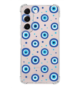 PrintiFy Samsung Galaxy S22 Uyumlu Nazar Boncuğu 1 Baskılı Şeffaf Köşe Korumalı Antişok Kılıf