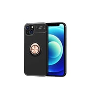 Apple iPhone 13 Mini Uyumlu Kılıf Zore Ravel Silikon Kapak (Siyah-Rose Gold)