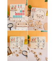 İlkokul Matematik Eğitici Dört İşlem Ahşap Oyuncak Etkinlik Seti Kolay Öğrenme Rakam Bultak Çarpım