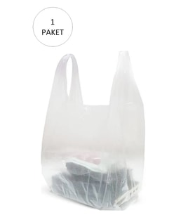 Şeffaf Atlet Poşet Büyük Boy 30x56 cm 1 Paket Takriben 150 Adet